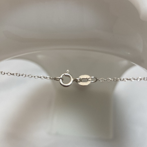 Double Heart 925 Silver Necklace & Pink Cubic Zirconia Heart Pendant - Picture 7 of 10